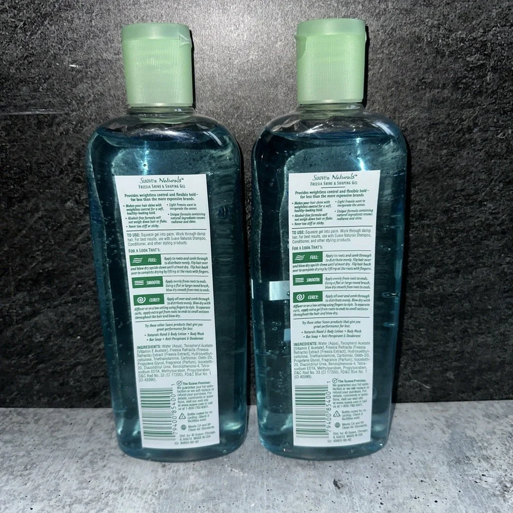 2 Naturals  Suave Flexible Hold Shine & Shaping Hair Gel Freesia Alcohol Free